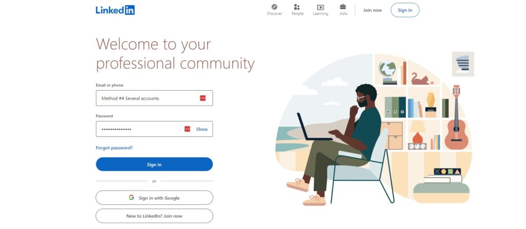Overcome LinkedIn connection limit: Method #4 Several accounts